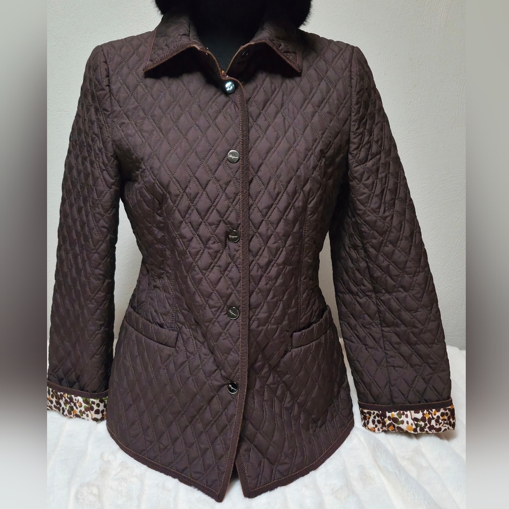 Salvatore Ferragamo Dark Brown Quilted Puffer Jacket